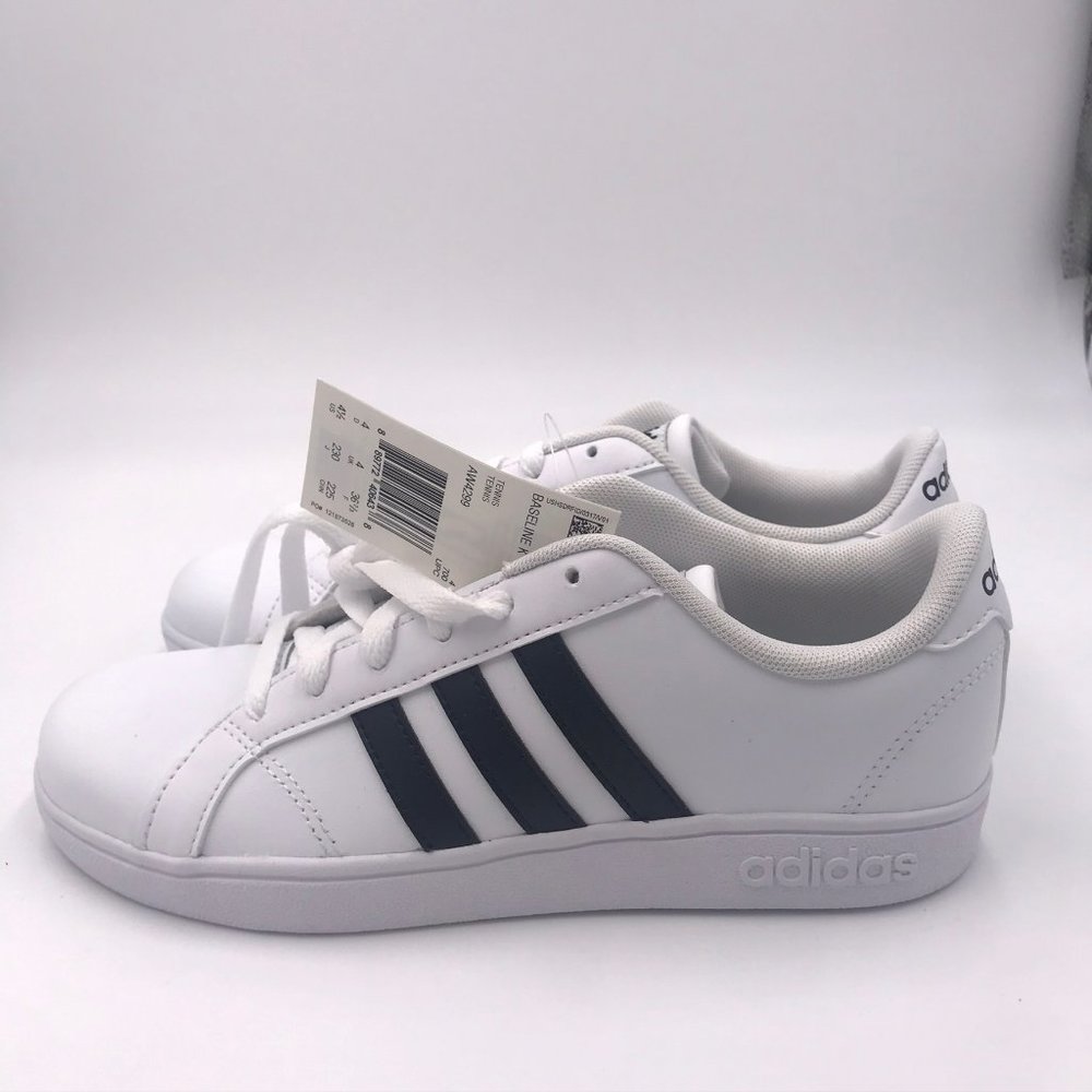 Adidas Baseline K White/Black Sneaker Leather New